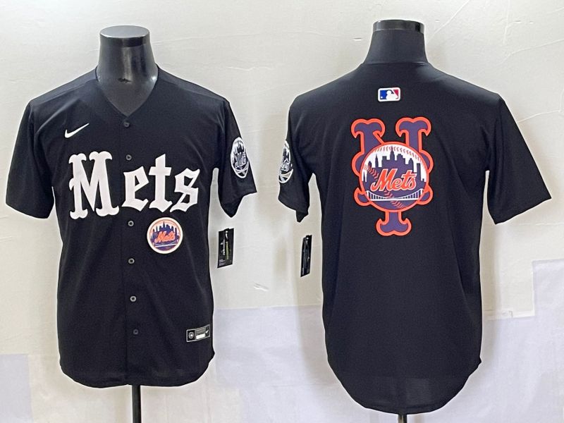 Men 2025 New York Mets Blank Black Five generations Joint Name Nike MLB Jersey style 9